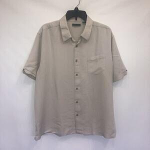 Cubavera Button Up Adult XL White Short Sleeve Cotton Blend Shirt